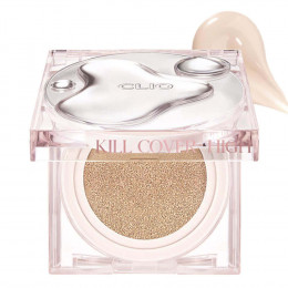 Стойкий кушон с влажным сияющим финишем CLIO Kill Cover High Glow Cushion SPF50+ PA+++ 4 Ginger - смуглый бежевый