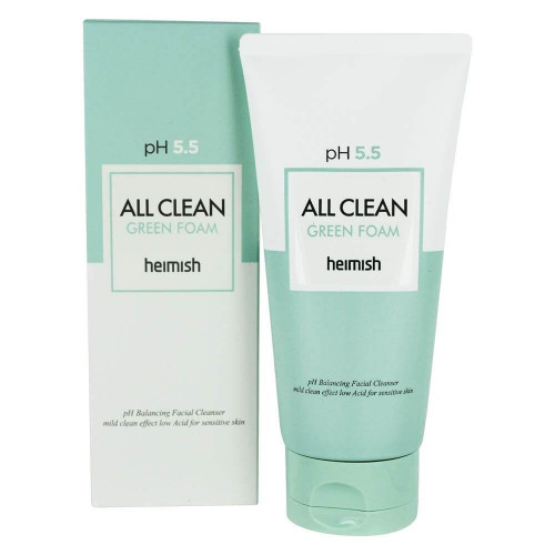 Слабокислотный гель для умывания для чувствительной кожи Heimish pH 5.5 All Clean Green Foam