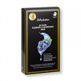 Тканевая маска для лица с черникой и питательным эффектом JMsolution Be Nature Blueberry & Nourishing Mask