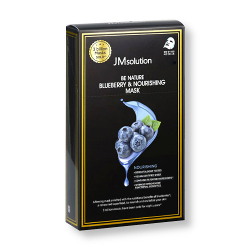 Тканевая маска для лица с черникой и питательным эффектом JMsolution Be Nature Blueberry & Nourishing Mask