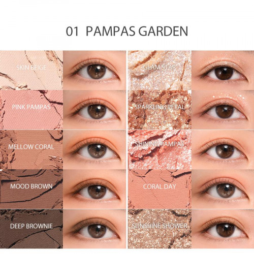 Палетка теней для век "Пампасный сад" Rom&Nd Better Than Palette 01. Pampas Garden