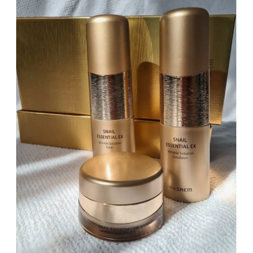 Премиальные средства для лица антивозрастные The Saem Snail Essential Ex Wrinkle Solution Skin Care 2 Set