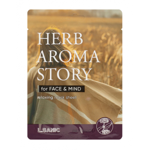 Тканевая маска для лица с экстрактом пачули и эффектом ароматерапии L.Sanic Herb Aroma Story Patchouli Relaxing Mask Sheet