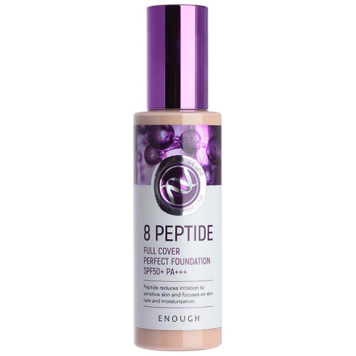 Тональный крем с пептидами Enough﻿ 8 Peptide Full Cover Perfect Foundation SPF50+ PA+++